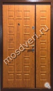 Светло-коричневая двупольная металлическая дверь МДФ - купить от производителя Мосдвери Светло-коричневая двупольная металлическая дверь МДФ