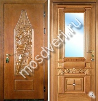 Входная дверь с зеркалом в коттедж из массива дуба - купить от производителя Мосдвери Входная дверь с зеркалом в коттедж из массива дуба